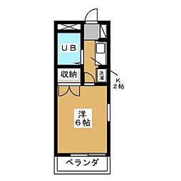 エムハイツ 1Kの間取図画像