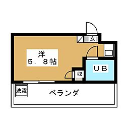 TOP横浜東白楽 ワンルームの間取図画像