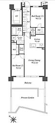 ザ・ケンジントン・レジデンス横濱片倉 2LDKの間取図画像