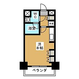 パークアクシス横浜反町公園 ワンルームの間取図画像