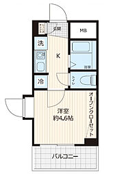 ステラコート横浜白楽 1Kの間取図画像