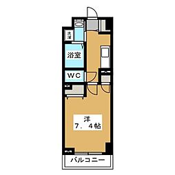 エーデルワイス 1Kの間取図画像