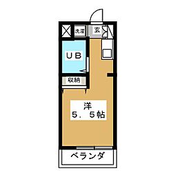 ホーユウコンフォルト白楽A館 ワンルームの間取図画像