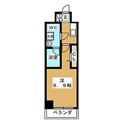 スパシエ東神奈川 1Kの間取図画像