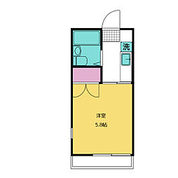 パークヒルズA 1Kの間取図画像