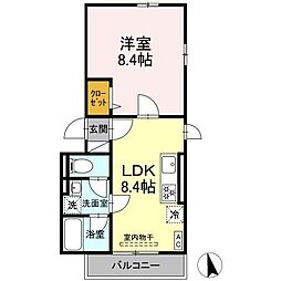 Maestro (マエストロ) 1LDKの間取図画像