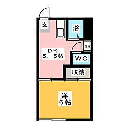 パームテラス 1DKの間取図画像