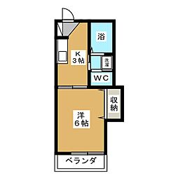 ラ・メゾンアイ 1Kの間取図画像