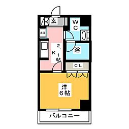 CityLuxTobe 1Kの間取図画像