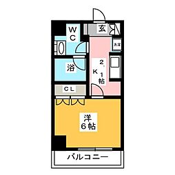 CityLuxTobe 1Kの間取図画像
