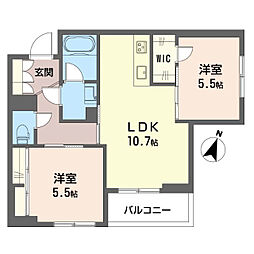 アティラン 2LDKの間取図画像