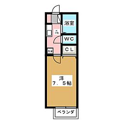 ジュネス峰沢A 1Kの間取図画像