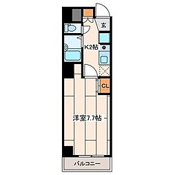 パール横浜東口壱番館 1Kの間取図画像
