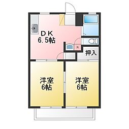アビニョン 2DKの間取図画像