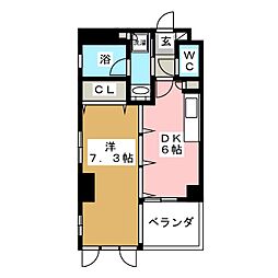 スターハイム 1DKの間取図画像