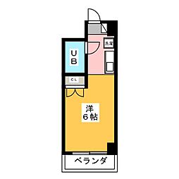 スプリーム横浜 ワンルームの間取図画像