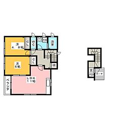 ボナール 2LDKの間取図画像