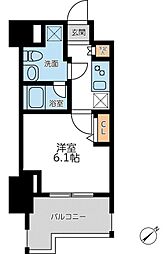 プライマル横濱平沼橋 1Kの間取図画像