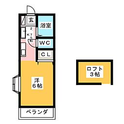ベストハイツ弥生台 ワンルームの間取図画像