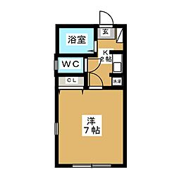 メゾコーポ汲沢 1Kの間取図画像