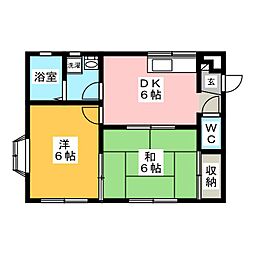 マスコットヒルズ 2DKの間取図画像