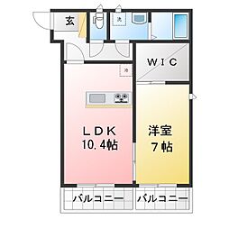 ラフィーネ鶴ヶ峰 1LDKの間取図画像