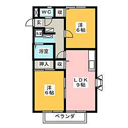 アム・エンタスE 2LDKの間取図画像