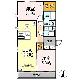 第2守屋ハイツ 2LDKの間取図画像