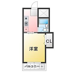 メゾンマキガハラ 1Kの間取図画像