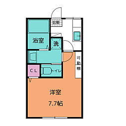 鶴ヶ峰グリーンハイツ2 1Kの間取図画像