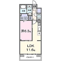 フロレスタ湘南 III 1LDKの間取図画像