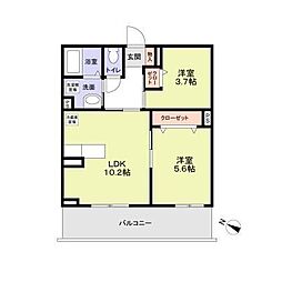 Contrail湘南 2LDKの間取図画像