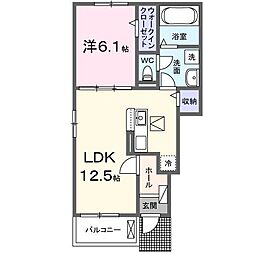 プティ・リス 1LDKの間取図画像