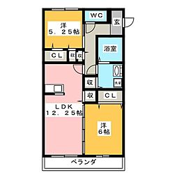 プルメリア・グレイス 2LDKの間取図画像