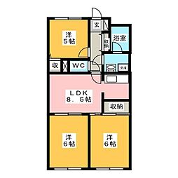 茅ヶ崎ダイカンプラザ 3DKの間取図画像