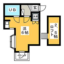 タウンハイツ大船 ワンルームの間取図画像