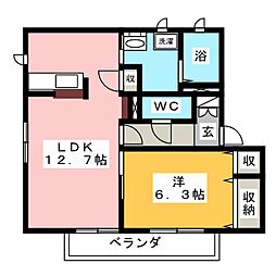 クラインガルテン 1LDKの間取図画像