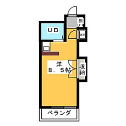 プリモア ワンルームの間取図画像