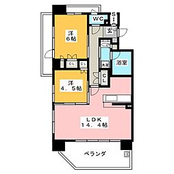 パークアクシス大船 2LDKの間取図画像