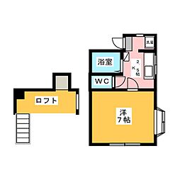 メモリーハイツ 1Kの間取図画像