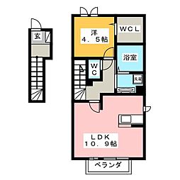 さくらフラット 1LDKの間取図画像