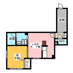 ルアナ湘南 1LDKの間取図画像
