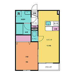 SUI北鎌倉 1LDKの間取図画像
