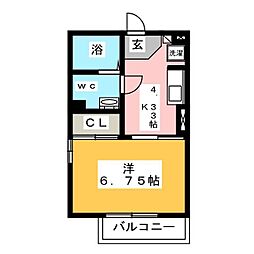 グレイス鎌倉B 1Kの間取図画像