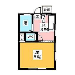 ハイツヒロ 1Kの間取図画像