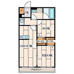 さくら十番館 1SLDKの間取図画像