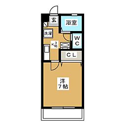 クローバー湘南台 1Kの間取図画像