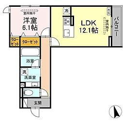 (仮称)トリシア円行2丁目プロジェクト 1LDKの間取図画像