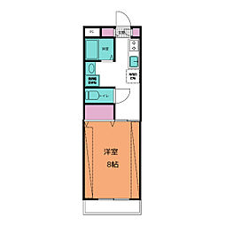 アベニュー湘南3 1DKの間取図画像