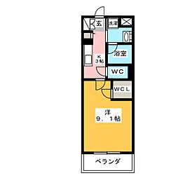 サングレーシア湘南 1Kの間取図画像